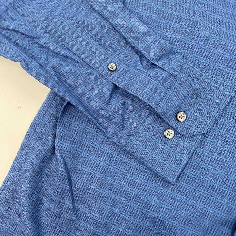 Banana Republic Blue Plaid Dress Shirt | Men’s Regular Size L